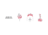 Balloon bouquet Number ''1'', pink, 90x140cm