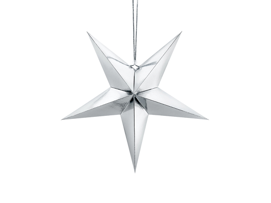 Paper star, 45cm, silver