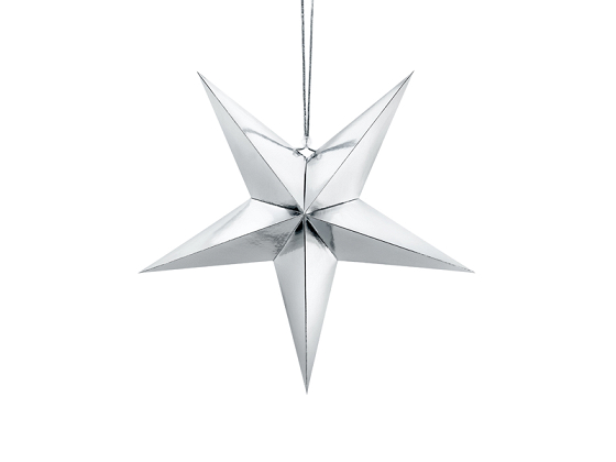 Paper star, 45cm, silver