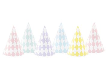Party hats Yummy, mix, 16cm (1 pkt / 6 pc.)