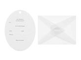 First Communion invitations with a cross, branches, and flowers, white (1 pkt / 10 pc.)