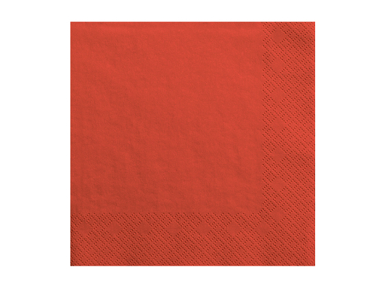 Napkins, 3 layers, red, 33x33cm (1 pkt / 20 pc.)