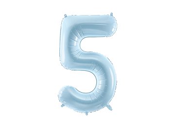 Foil Balloon Number ''5'', 72cm, light blue
