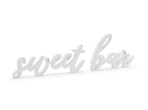 Wooden inscription Sweet bar, white, 37x10cm