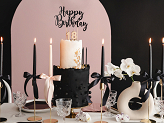 Cake topper Happy Birthday, black, 22.5cm