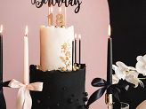 Cake topper Happy Birthday, black, 22.5cm