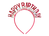 Headband Happy Birthday, 18x18 cm, pink