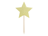 Cupcake toppers - Stars, gold, 11.5cm (1 pkt / 6 pc.)