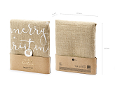 Jute table runner Merry Christmas, white, 50x250cm