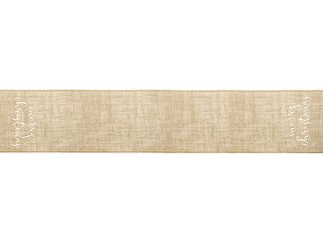Jute table runner Merry Christmas, white, 50x250cm