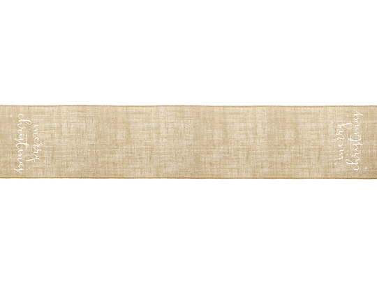 Jute table runner Merry Christmas, white, 50x250cm