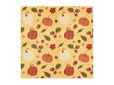 Napkins Pumpkins and acorns, 33x33 cm, orange (1 pkt / 20 pc.)