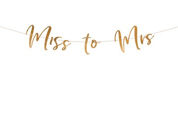Banner Miss to Mrs, rose gold, 18x76cm