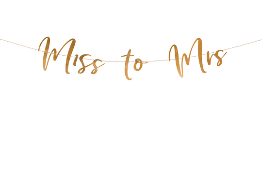 Banner Miss to Mrs, rose gold, 18x76cm