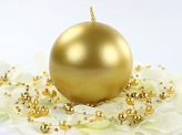 Candle Sphere, metallic, gold, 8cm (1 pkt / 6 pc.)