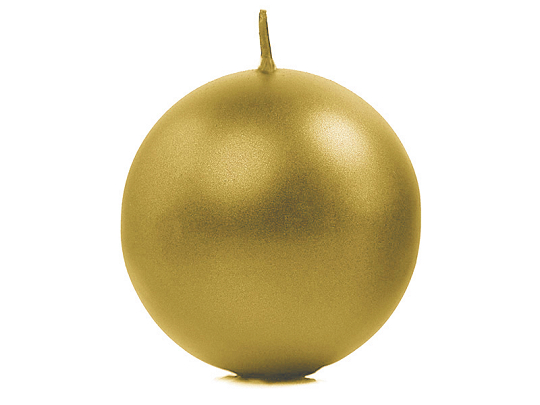 Candle Sphere, metallic, gold, 8cm (1 pkt / 6 pc.)