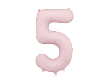 Foil Balloon Number ''5'', 86cm, light pink