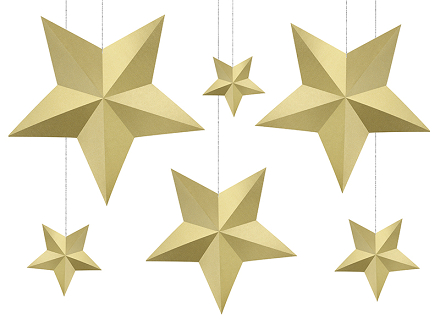 Decoration Stars, gold (1 pkt / 6 pc.)