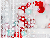 Party curtain - Stars, silver, 100x245cm
