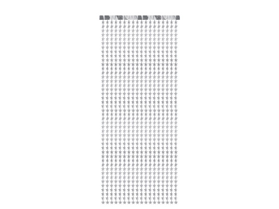 Party curtain - Stars, silver, 100x245cm