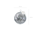 Disco mirror ball, silver, 20 cm
