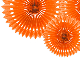 Decorative Rosettes, Orange, 20-30cm (1 pkt / 3 pc.)