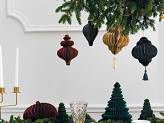 Paper honeycomb ornament Drop, navy blue, 8x12 cm