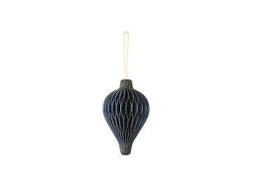 Paper honeycomb ornament Drop, navy blue, 8x12 cm