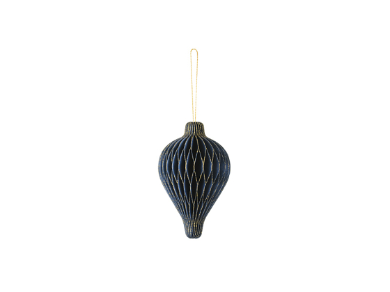 Paper honeycomb ornament Drop, navy blue, 8x12 cm