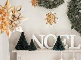 Hanging decoration Snowflakes, gold, 15-25cm (1 pkt / 6 pc.)