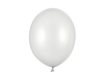 Strong Balloons 30cm, Metallic Silver Snow (1 pkt / 10 pc.)
