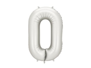 Foil Balloon Number ''0'', 86 cm, silver