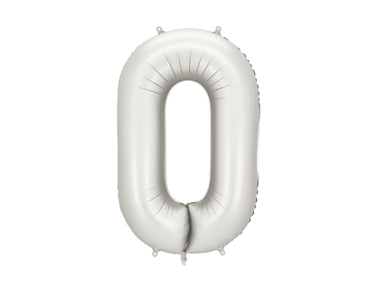 Foil Balloon Number ''0'', 86 cm, silver