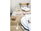 Branch with leaves decoration, powder pink (1 pkt / 9 pc.)