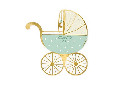 Napkins Baby stroller, tiffany blue, 14x15 cm (1 pkt / 20 pc.)