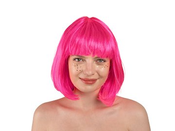 Cleopatra wig, neon pink