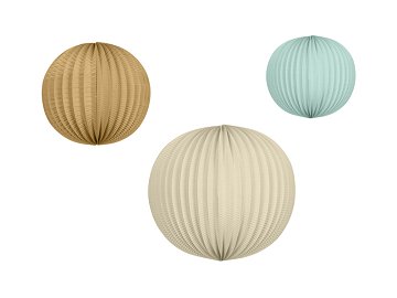 Set of paper lanterns, light blue, brown, cream (1 pkt / 3 pc.)