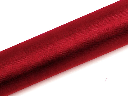 Organza Plain, red, 0.16 x 9m (1 pc. / 9 lm)