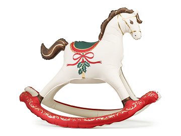Foil Balloon Christmas Rocking Horse, 118x104 cm, mix