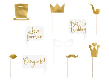 Wedding photo props, mix (1 pkt / 10 pc.)