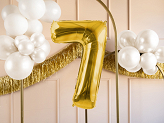 Foil Balloon Number ''7'', 72cm, light gold