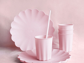 Plastic cups Frill, 220 ml, pink (1 pkt / 4 pc.)