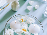 Floating candle, matt, white, 8 cm (1 pkt / 4 pc.)