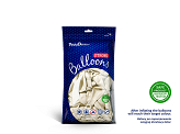 Strong Balloons 12cm, Metallic Pure White (1 pkt / 100 pc.)
