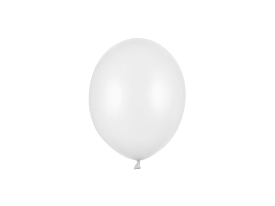 Strong Balloons 12cm, Metallic Pure White (1 pkt / 100 pc.)