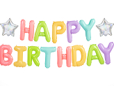 Foil Balloon Happy Birthday, 395x35cm, mix