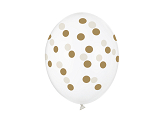 Balloons 30cm, Dots, Crystal Clear (1 pkt / 50 pc.)