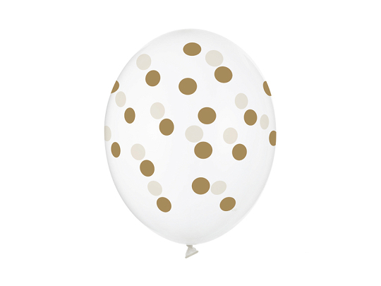 Balloons 30cm, Dots, Crystal Clear (1 pkt / 50 pc.)