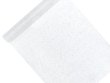 Printed Organza, white, 0.48 x 9m