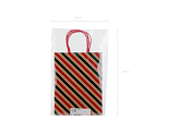Gift bags Stripes and bows, 19x25x10 cm, kraft (1 pkt / 6 pc.)
